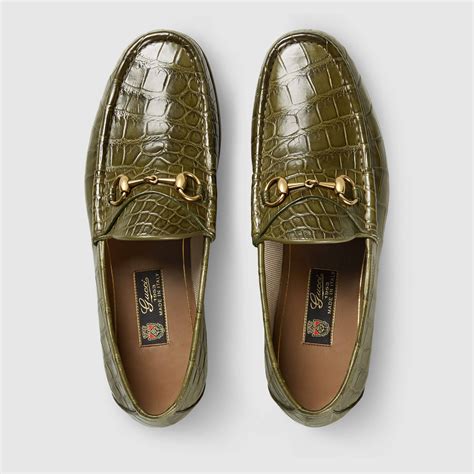 men green gucci shoes|Gucci men's jordaan loafers.